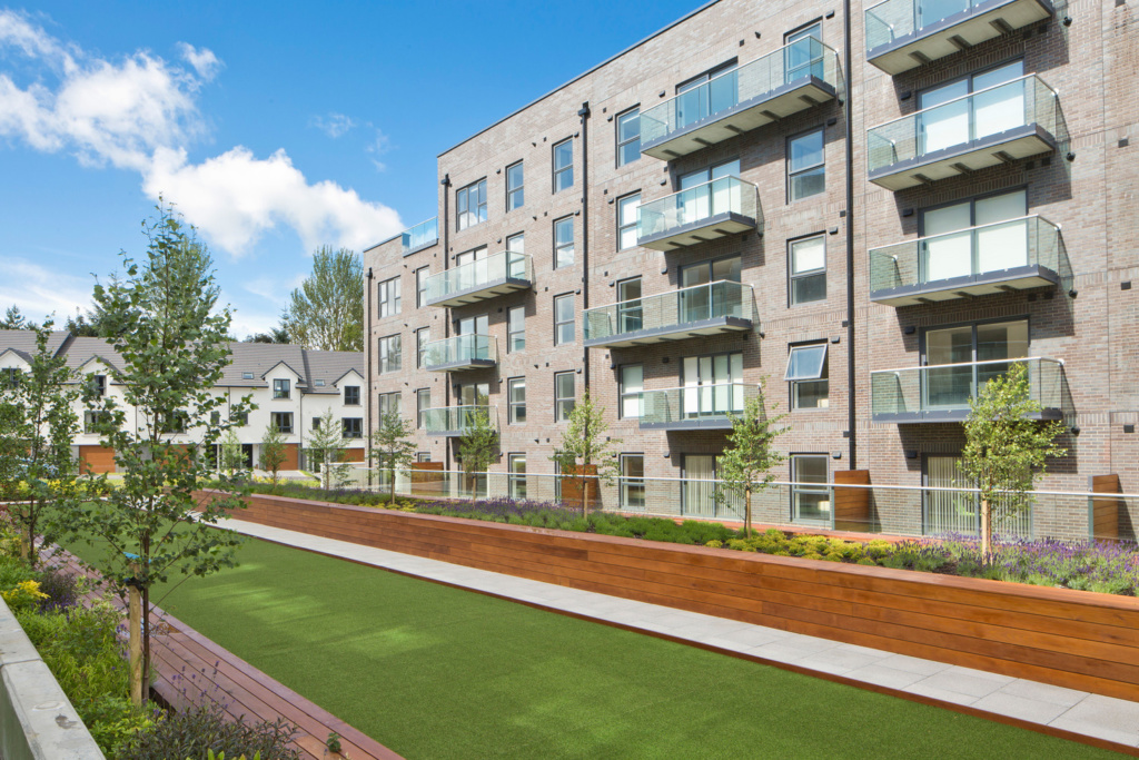 Landscaped communal gardens at Forbes Place, Aberdeen